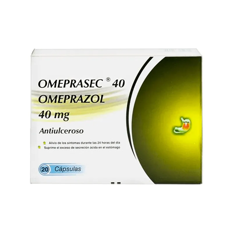 Omeprasec Omeprazol 40 mg - Caja de 20 cápsulas