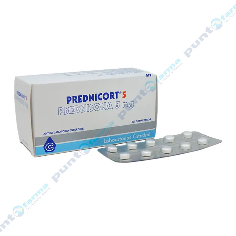 Prednicort - Prednisona 5 mg - Caja con 100 comprimidos