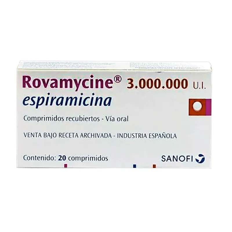 Rovamycine 3.000.000 U.I Espiramicina - Caja de 20 comprimidos