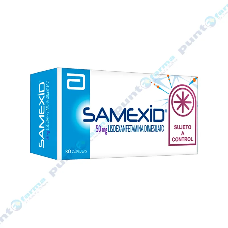 Samexid Lisdexanfetamina 50 mg - Caja de 30 Capsulas