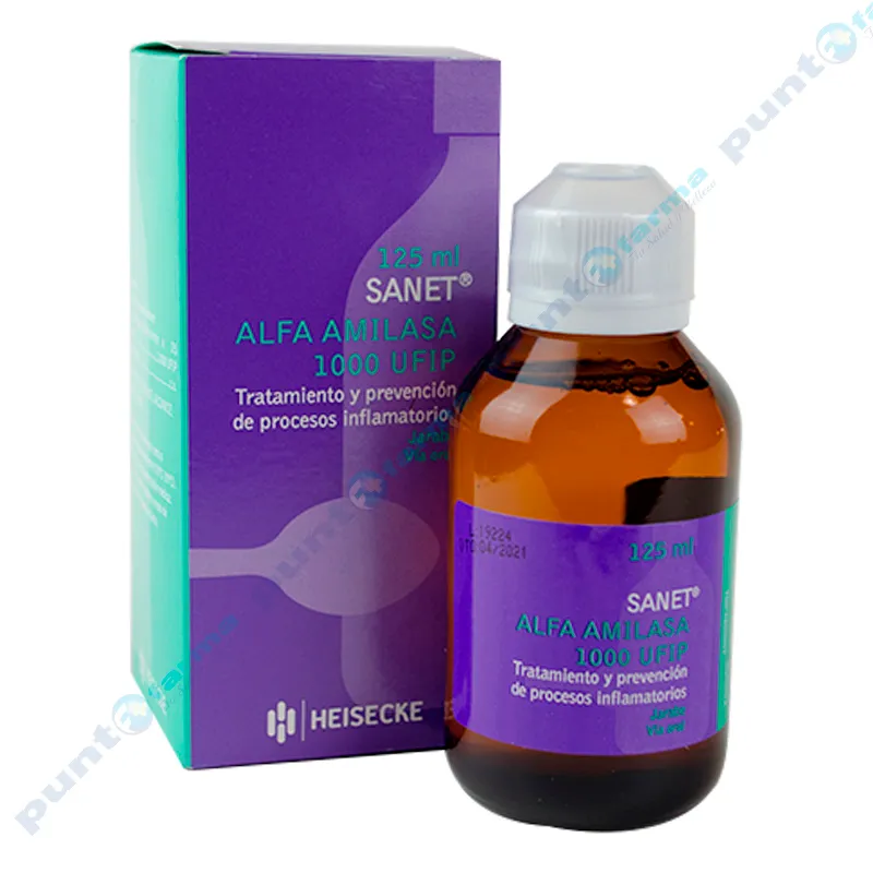 Sanet 125mL Alfa Amilasa 1000 UFIP - Jarabe