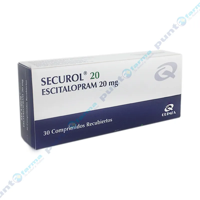 Securol Escitalopram 20 mg - Caja de 30 comprimidos recubiertos