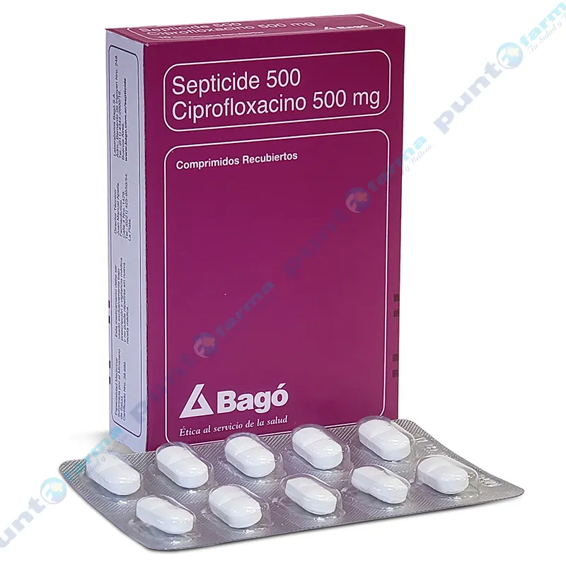 Septicide Ciprofloxacina 500mg - Caja de 10 Comprimidos Recubiertos