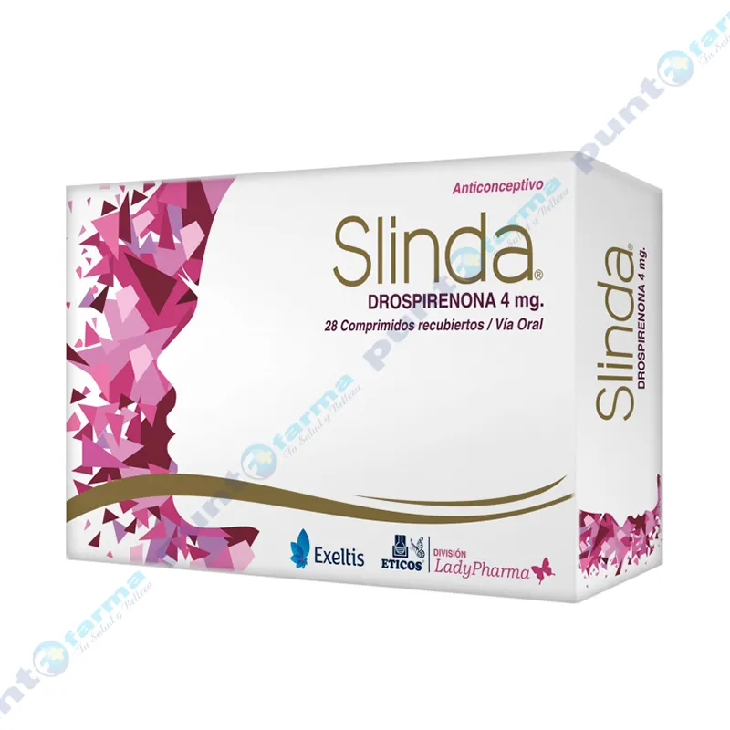 Slinda Drospirenona 4 mg - Caja de 28 Comprimidos Recubiertos