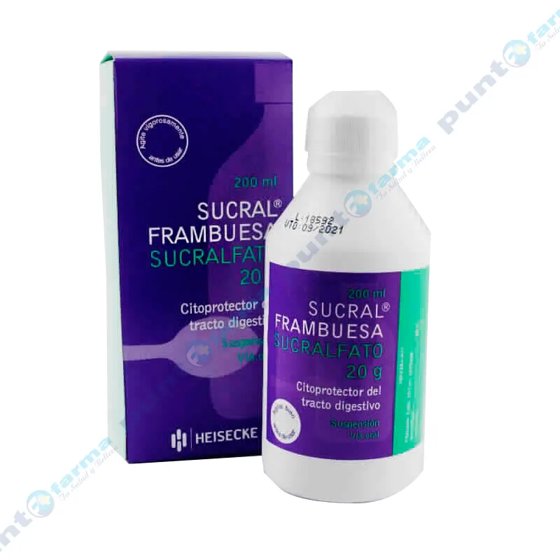 Sucral Frambuesa Sucralfato 20 g-Contenido de 200 mL Suspensión