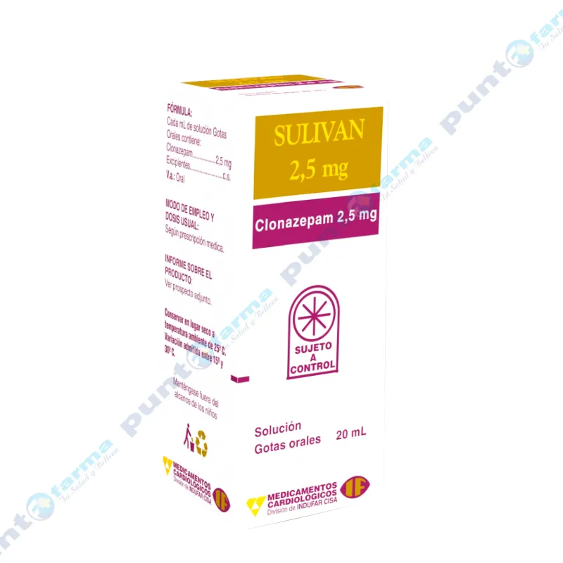 Sulivan Clonazepam 2,5 mg - Solucion gotas orales 20mL