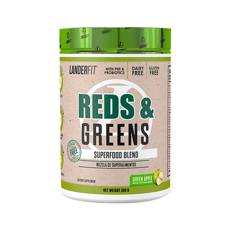 Superalimento en Polvo Reds & Greens Manzana Verde LanderFit - Cont.360mg