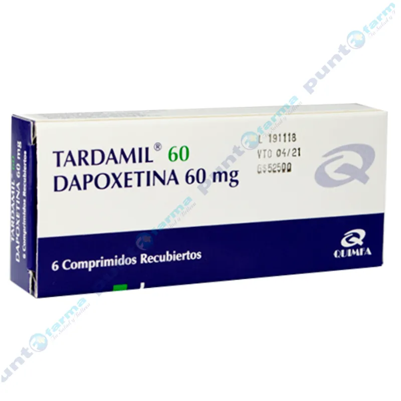 Tardamil 60 Dapoxetina 60mg - Cont. 6 Comprimidos.