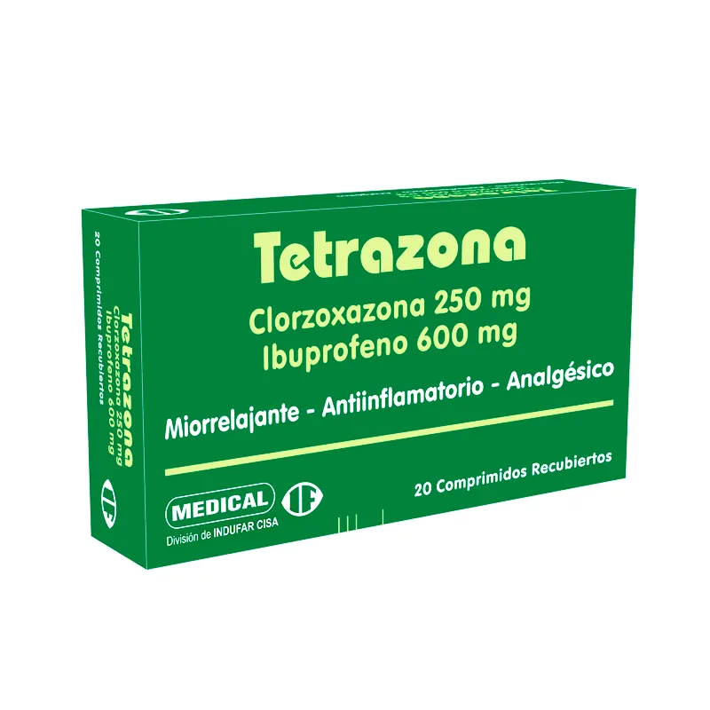 Tetrazona Clorzoxazona Ibuprofeno - Cont. 20 Comprimidos Recubiertos