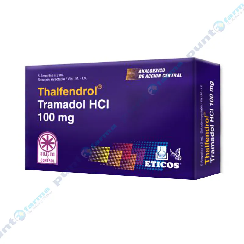 Thalfendrol Tramadol HCI 100mg - Cont. 5 ampollas