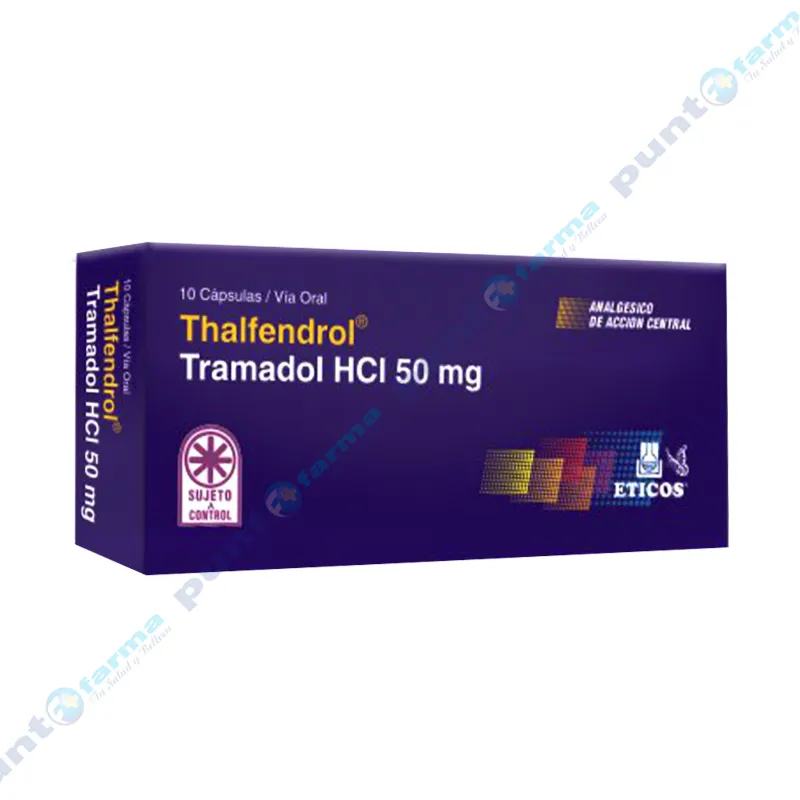 Thalfendrol Tramadol 50 mg - Caja de 10 Cápsulas