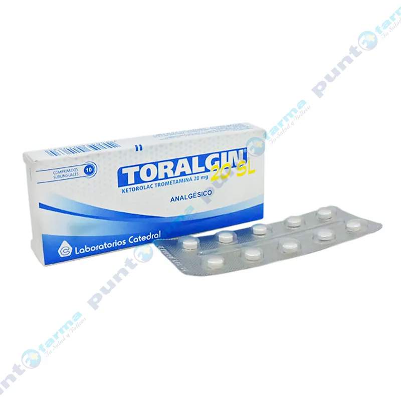 Toralgin 20 SL Ketorolac Trometamina 20 mg - Caja de 10 comprimidos sub linguales