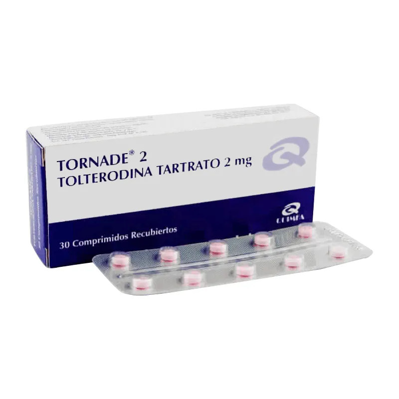 Tornade 2 Tolterodina tartrato 2mg - Caja de 30 Comprimidos Recubiertos