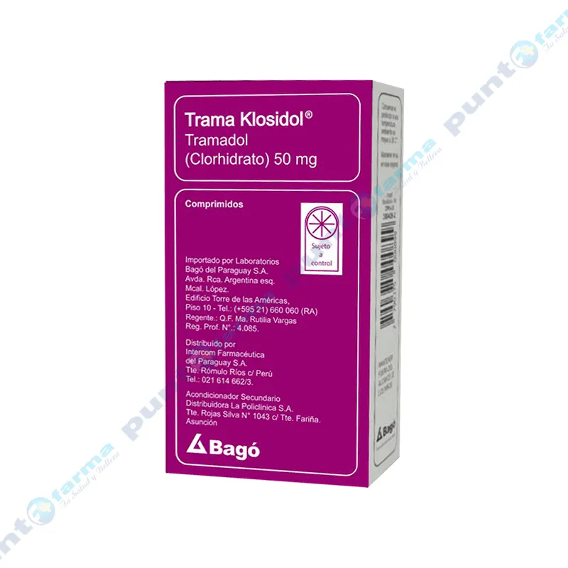 Trama Klosidol Tramadol (clorhidrato) 50 mg - Caja de 20 comprimidos