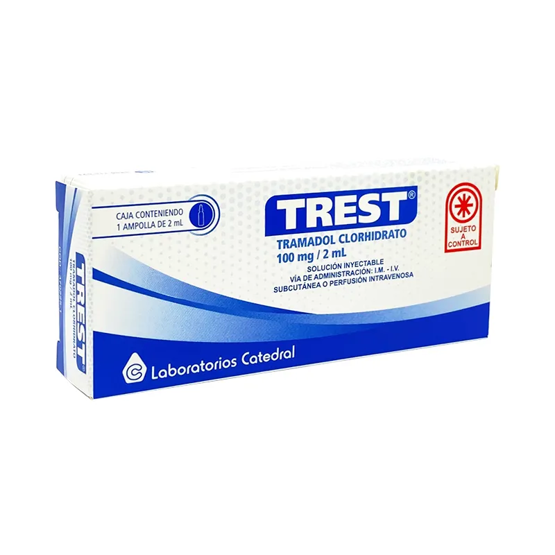 Trest Tramadol Clorhidrato 100 mg/ 2 mL - Cont. 1 Ampolla de 2 mL