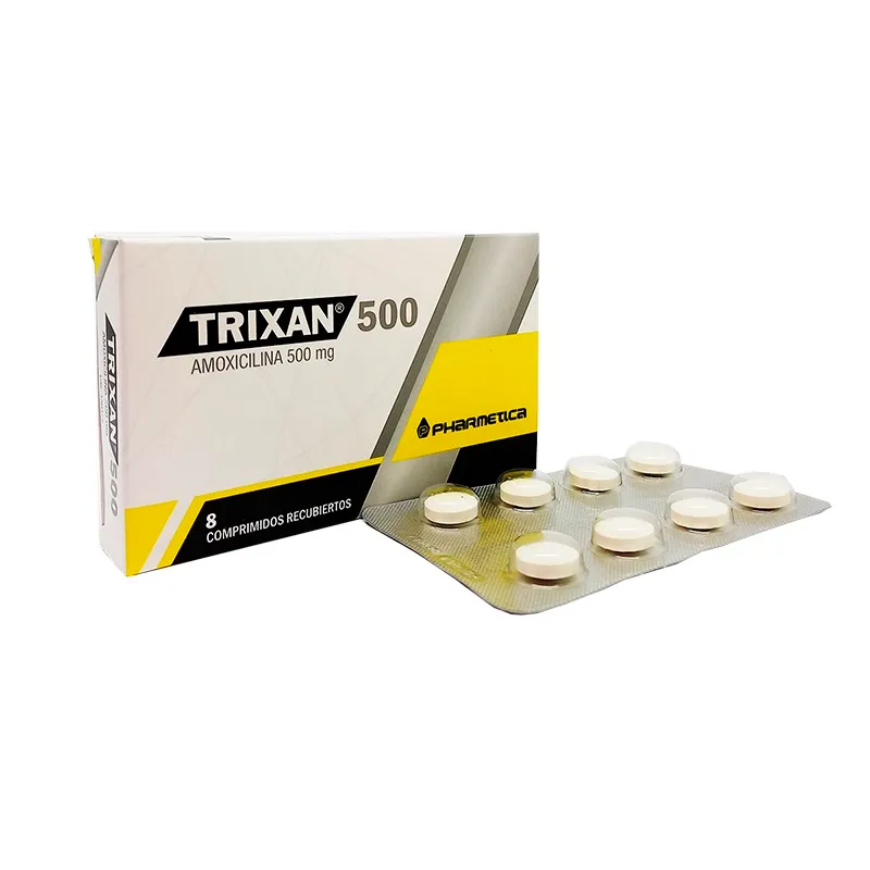 Trixan Amoxicilina 500 mg - Caja de 8 Comprimidos