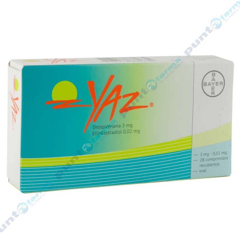 Yaz Drospirenona 3 mg - Etinilestradiol 0,02 mg - Cont. 28 comprimidos recubiertos