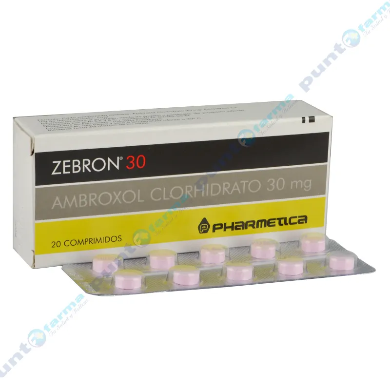 Zebron Ambroxol Clorhidrato 30 mg - Caja de 20 comprimidos