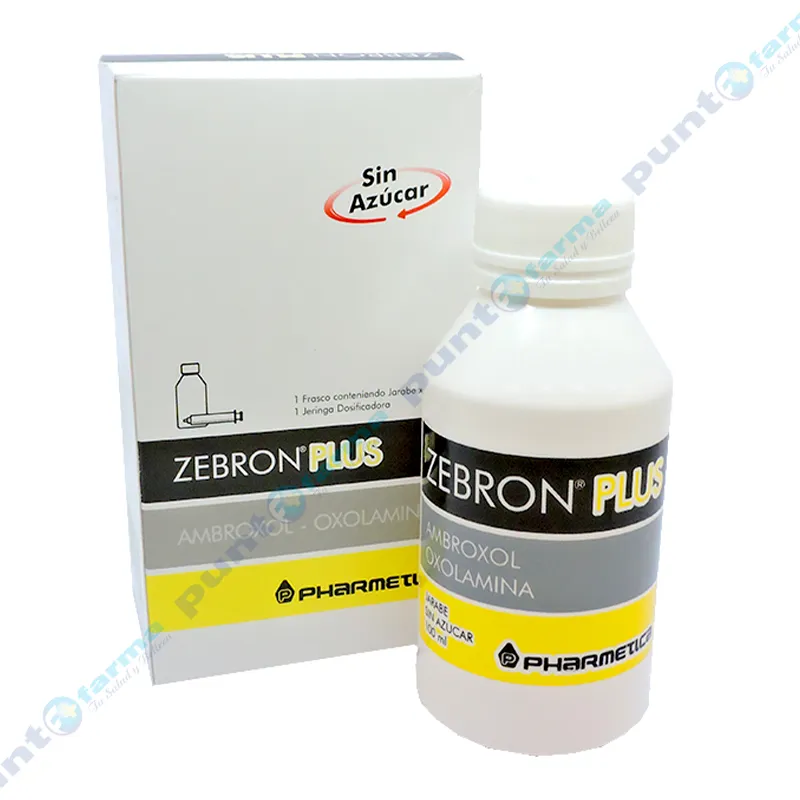 Zebron Plus - Ambroxol Oxolamina - Contenido 100 ml Jarabe + 1 jeringa dosificadora