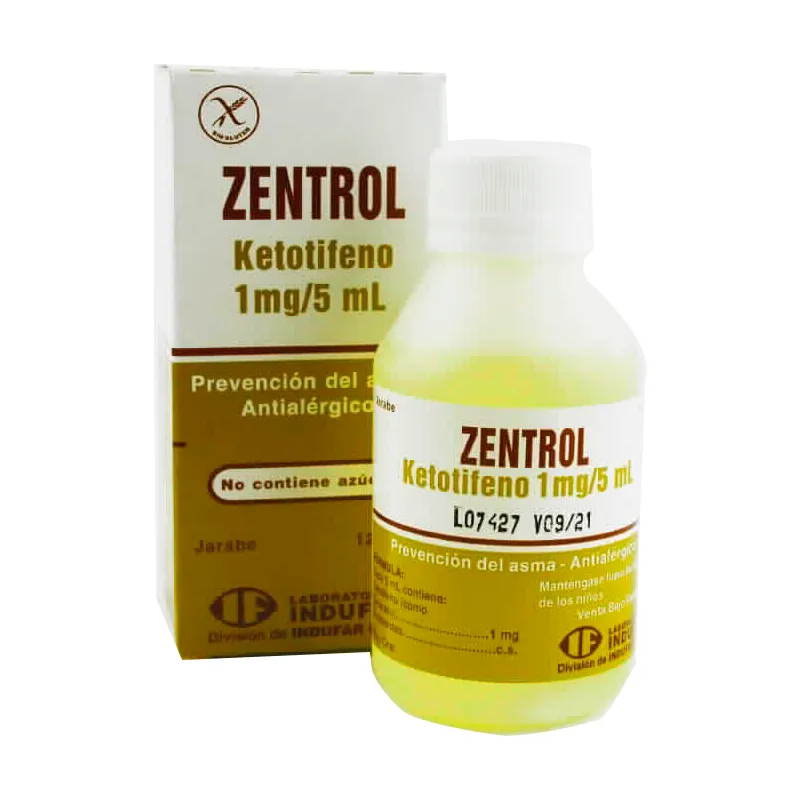 Zentrol Ketotifeno 1 mg/5 mL - 120 mL.