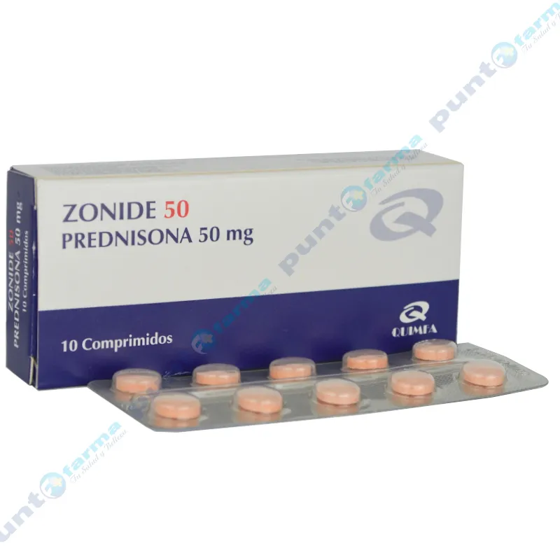 Zonide 50 - Prednisona 50 mg - Caja de 10 comprimidos