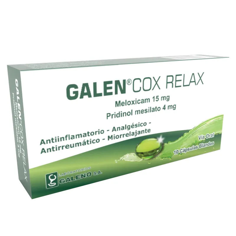 Galen Cox Relax Meloxicam Pridinol Mesilato - Cont. 10 Capsulas Blandas.