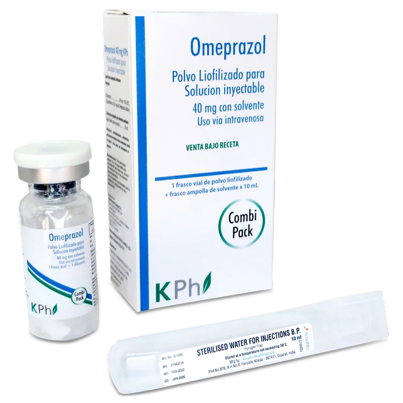 Omeprazol Polvo Liofilizado 40 mg - Cont.1 Frasco Inyectable + Solvente x 10 ml