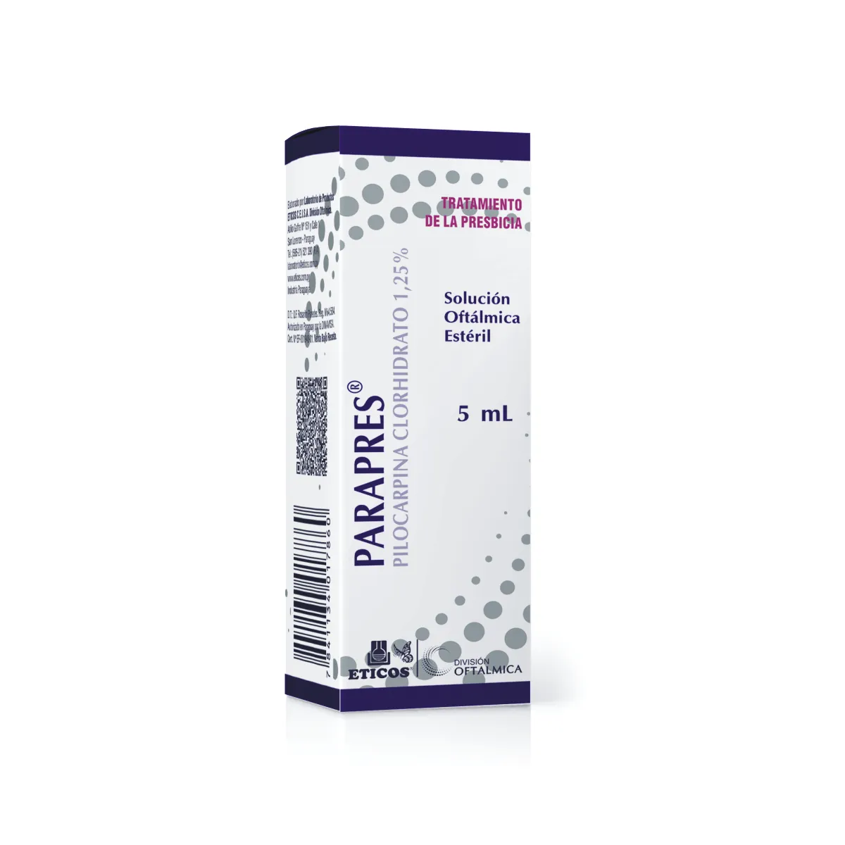 Parapres Pilocarpina Clorhidrato 1,25% - Solucion Oftalmica Esteril de 5 ml