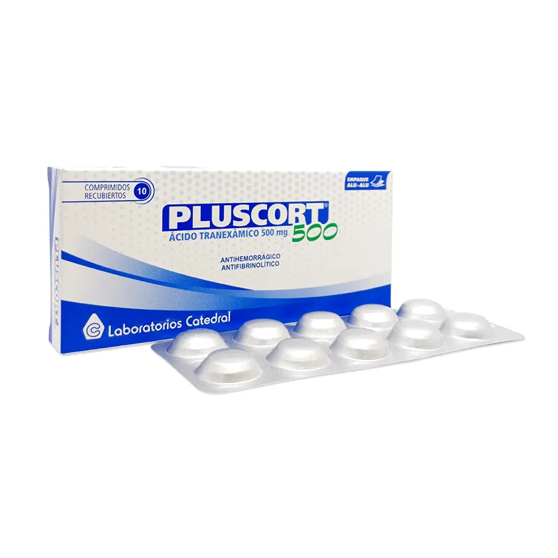 Pluscort Acido Tranexamico 500 mg - Cont. 10 Comprimidos Recubiertos