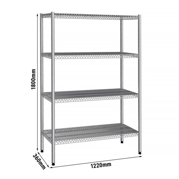 Estanteria de acero inoxidable - 1,3 x 0,4 m - con 4 estantes de rejilla