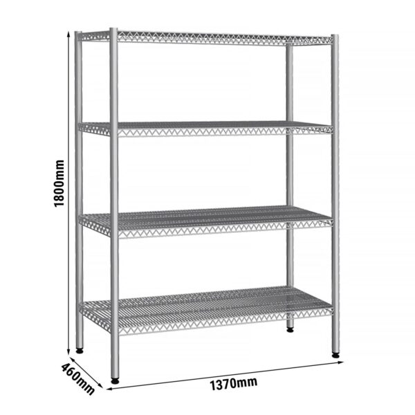 Estanteria de acero inoxidable - 1,4 x 0,4 m - con 4 estantes de rejilla