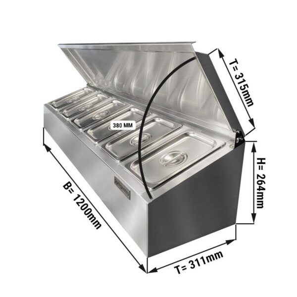 Plataforma de condimentos 6x GN 1/4