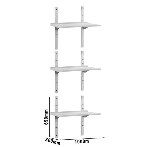 Estantería de pared ECO 1,0 m - con 3 repisas