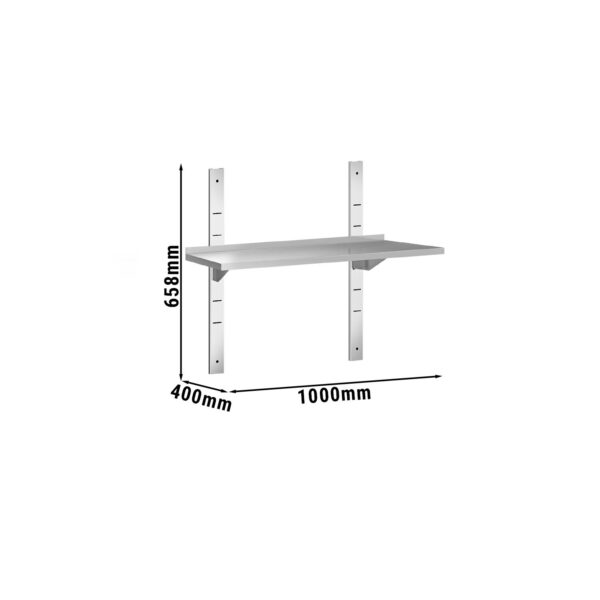 Estantería de pared PREMIUM -1,0 m - con 1 repisa